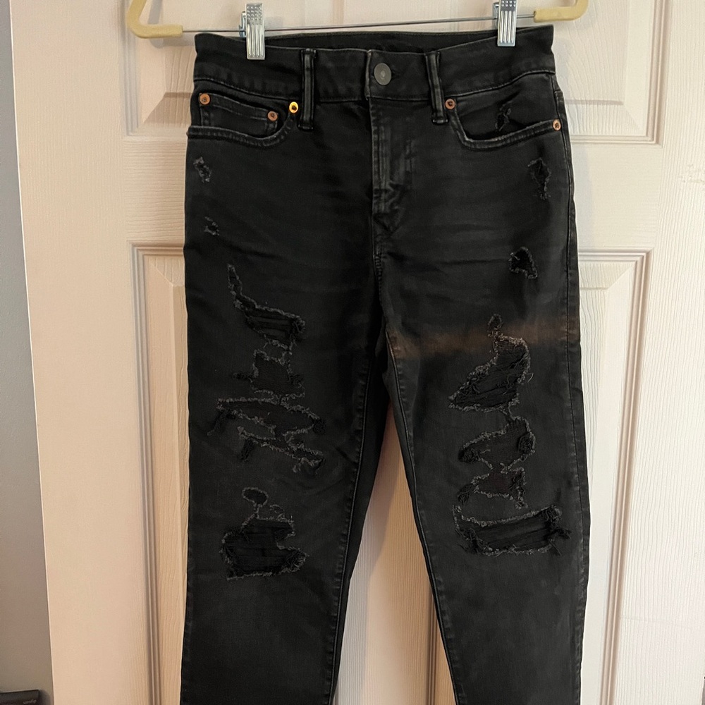 Men’s 26x28 American Eagle Distressed Black Skinny Jeans